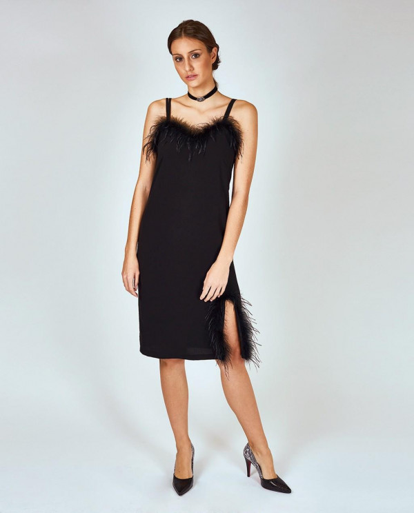 BLACK FEATHER DRESS