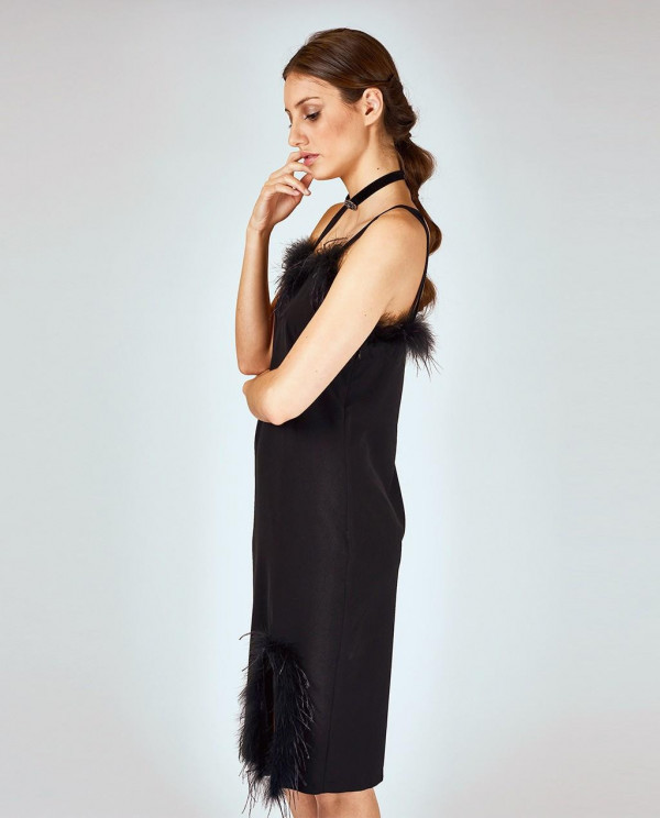 BLACK FEATHER DRESS