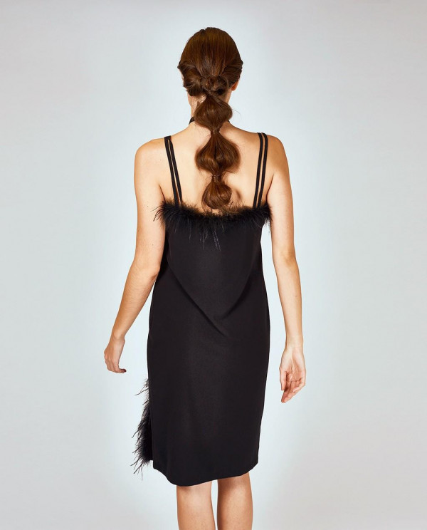BLACK FEATHER DRESS