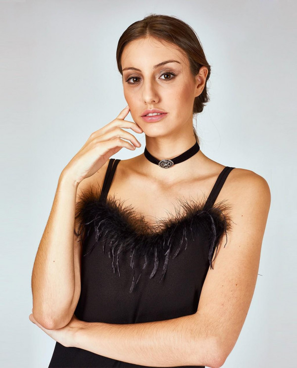 BLACK FEATHER DRESS