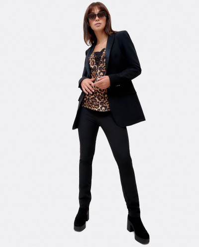 BLACK DOUBLE FABRIC SKINNY...