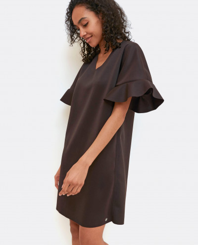 BROWN NEOPRENE RUFFLE... 2