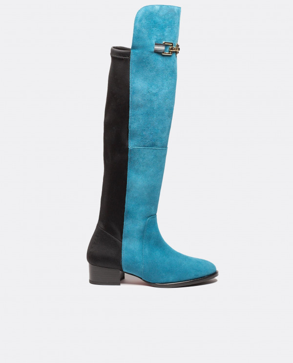 PETROLEUM BLUE SUEDE HIGH BOOT
