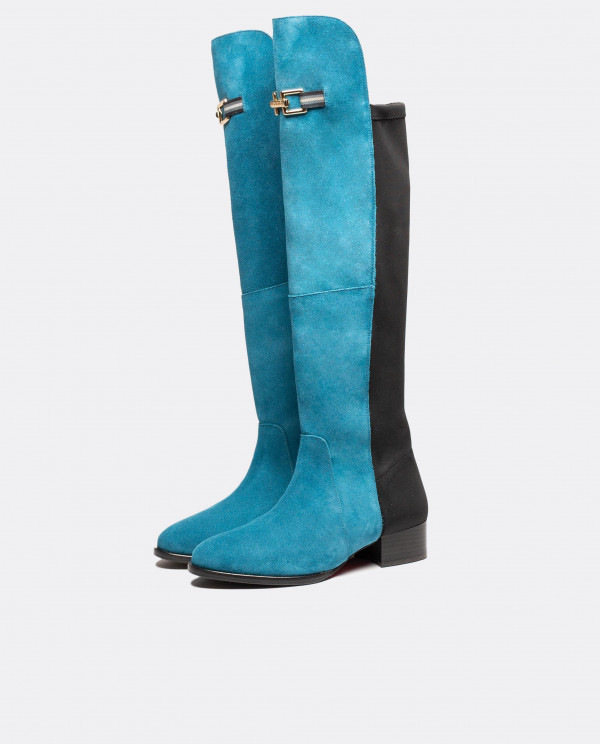 PETROLEUM BLUE SUEDE HIGH BOOT