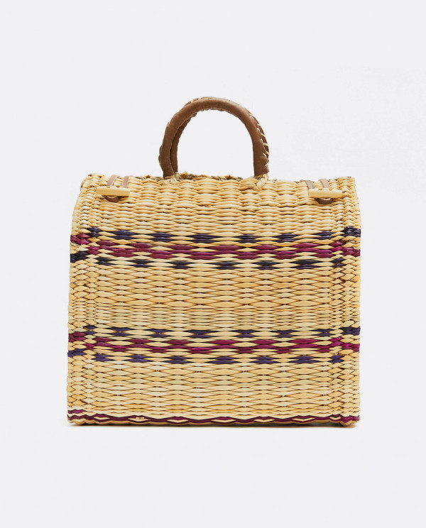LARGE BEIG RAFFIA BASKET