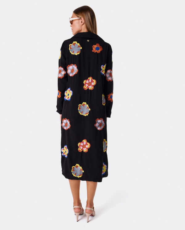 LONG EMBROIDERED COTTON JACKET WITH...