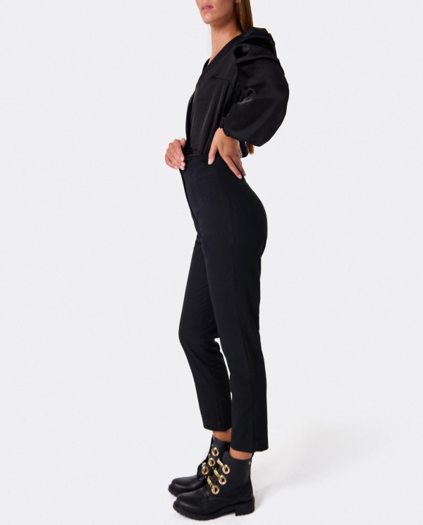 ESSENTIAL BLACK CREPE SKINNY PANTS