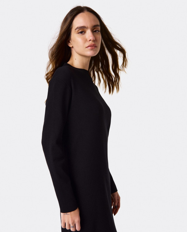 STRAIGHT M/C BLACK KNIT DRESS