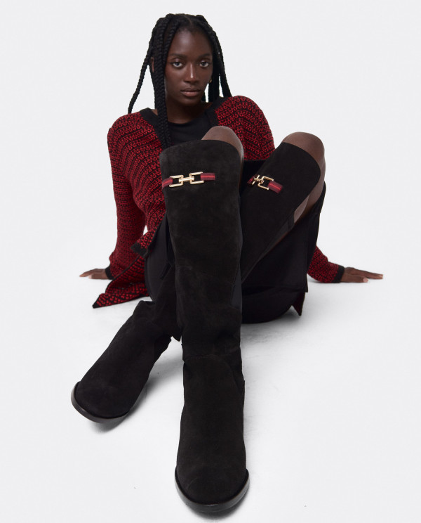 BLACK SUEDE HIGH BOOT