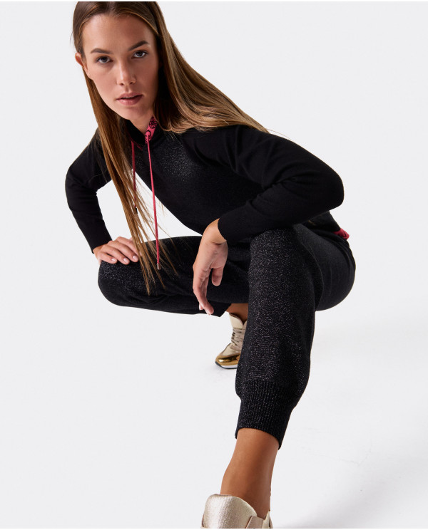Lurex Jogger Lurex Black Pants