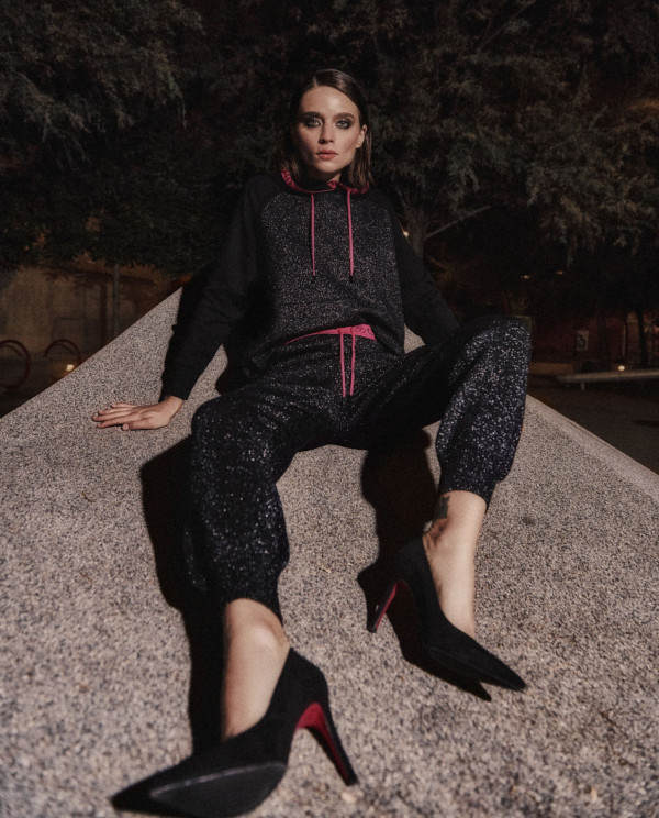 Lurex Jogger Lurex Black Pants