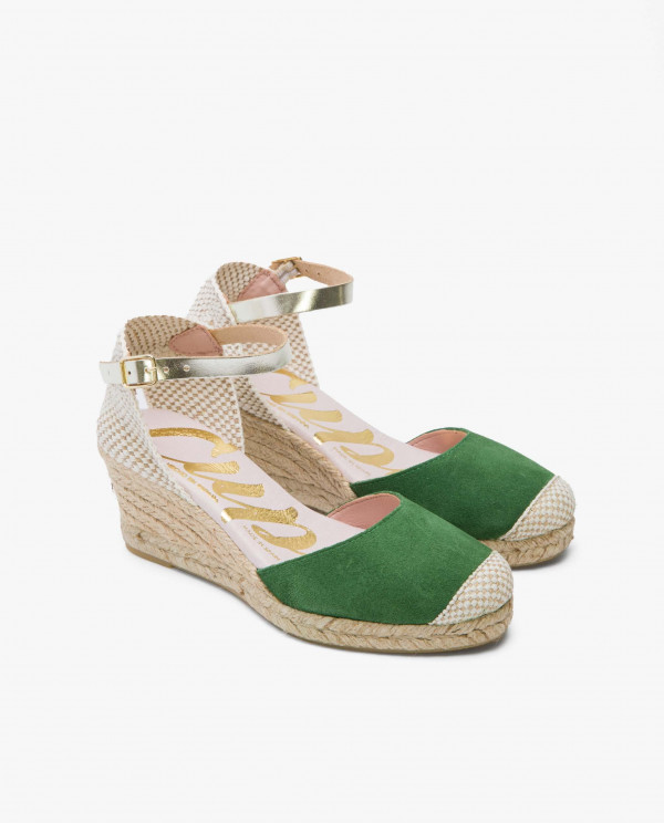 CUÑA YUTE CON CON PULSERA SERRAJE VERDE