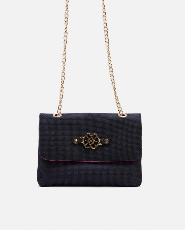 BLACK TEXTILE HAND WALLET