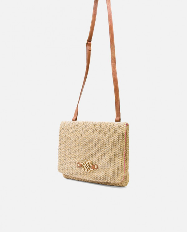 CARTERA MANO RAFIA BEIG