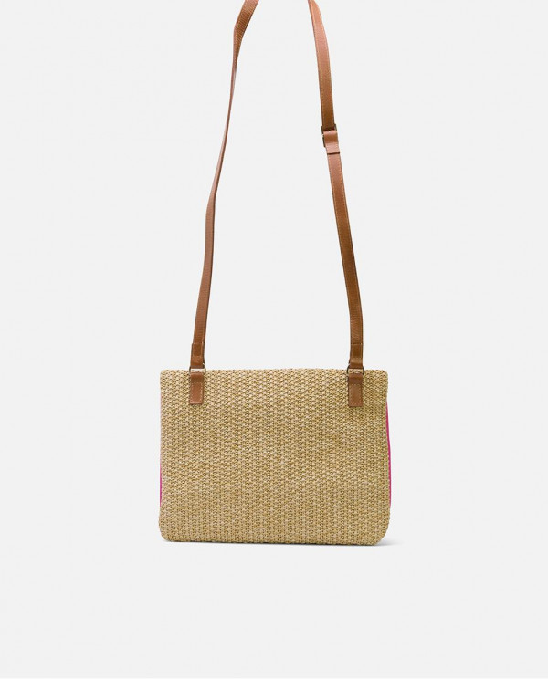 BEIG RAFFIA HAND WALLET