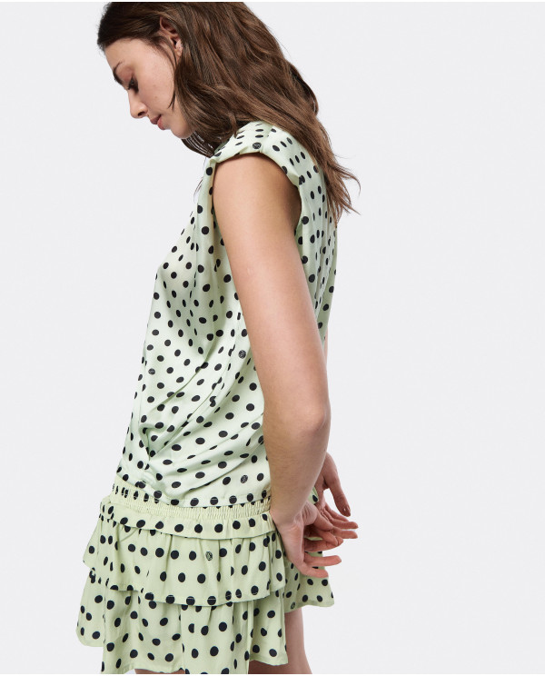SEDÍN SHOULDER TOP WITH GREEN DOTS
