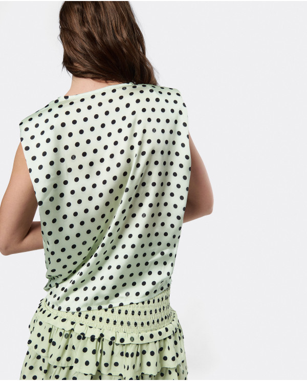 SEDÍN SHOULDER TOP WITH GREEN DOTS