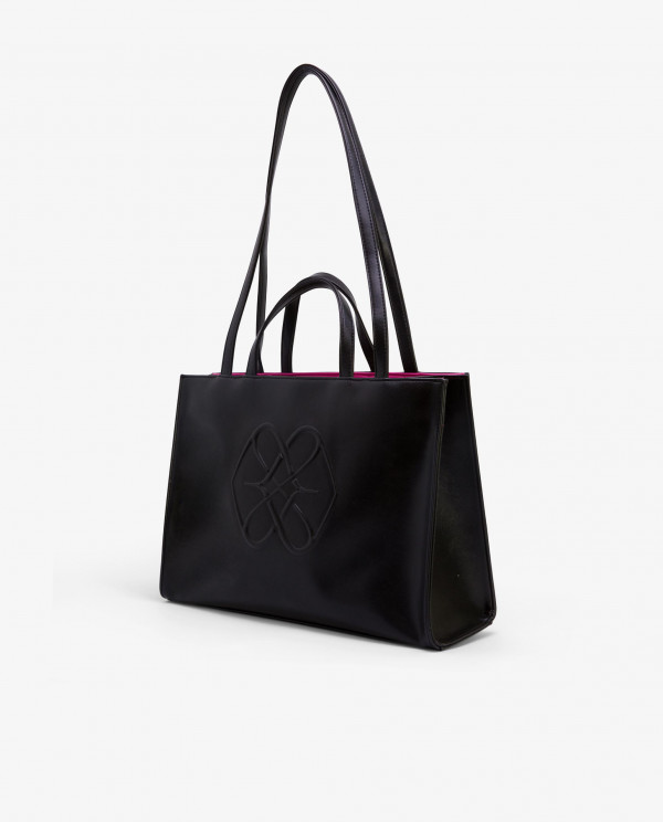 BOLSO DOBLE ASA TECNOPIEL NEGRO