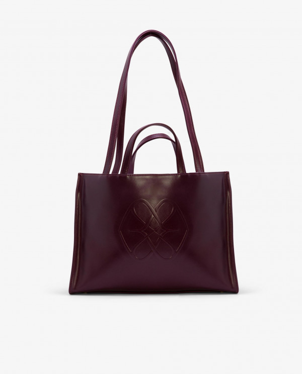 BOLSO DOBLE ASA TECNOPIEL BURDEOS