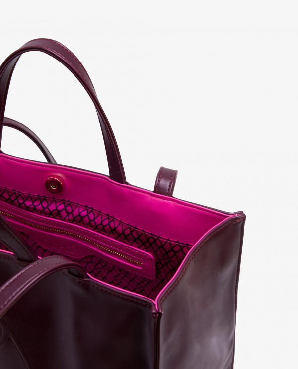 BOLSO DOBLE ASA TECNOPIEL BURDEOS