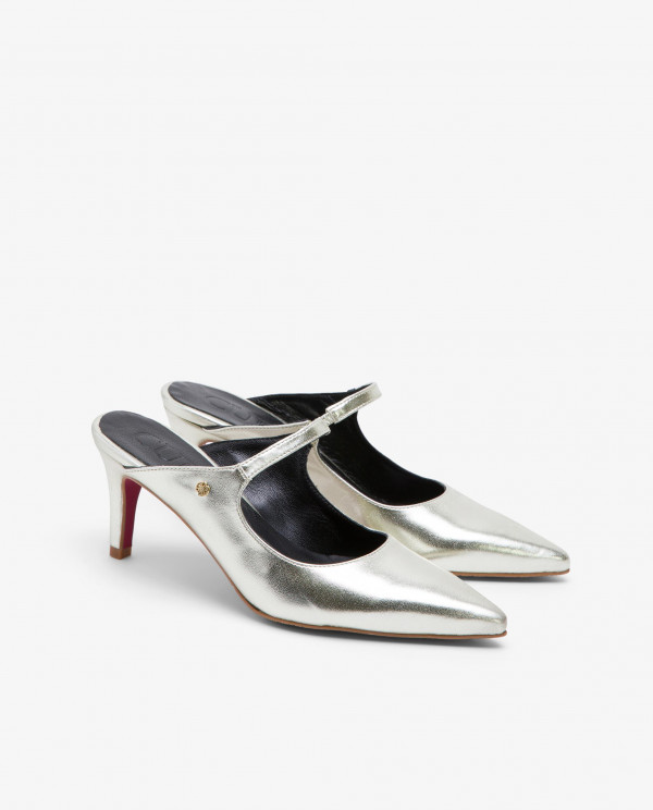 GOLD METALLIC NAPA STONE MULE