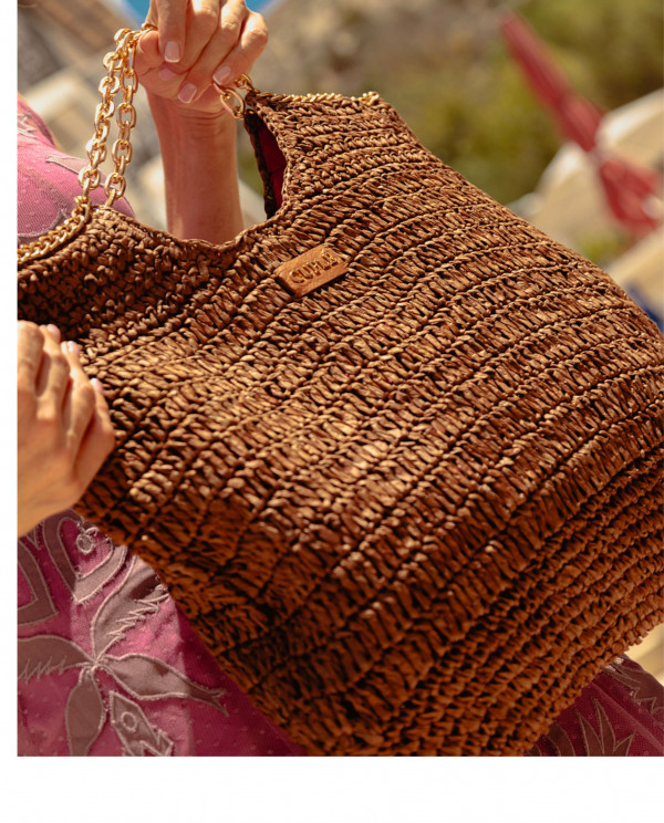 BOLSO CAPAZO RAFIA MARRON