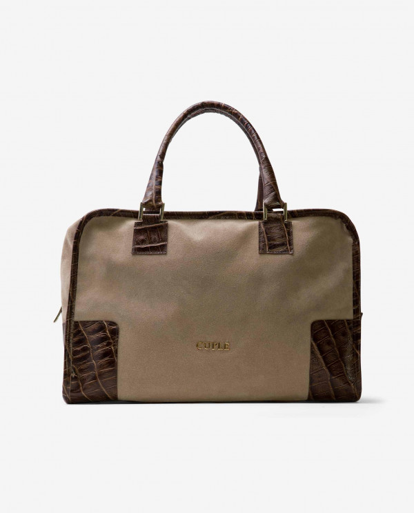 GRAY SUEDE RECTANGULAR BAG