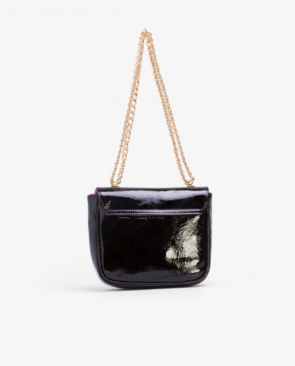 BLACK PATENT LEATHER CROSSBODY BAG