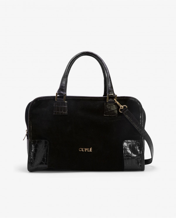 BLACK SUEDE RECTANGULAR BAG
