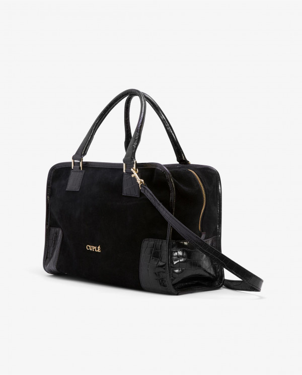 BLACK SUEDE RECTANGULAR BAG