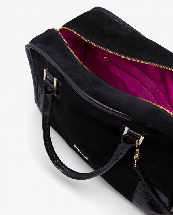 BLACK SUEDE RECTANGULAR BAG