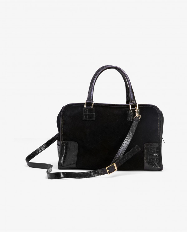 BOLSO RECTANGULAR SERRAJE NEGRO