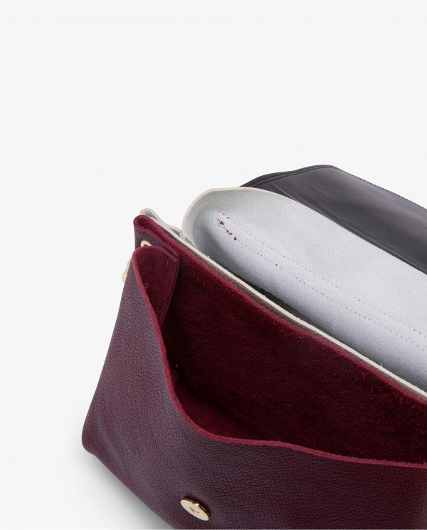TWO-COLOR BUGUI NAPPA BURGUNDY BAG