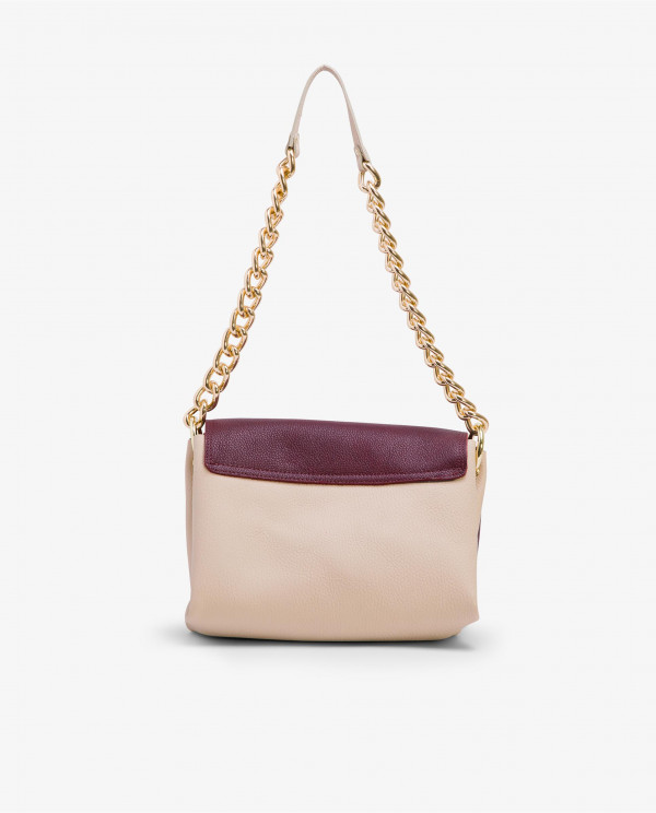 TWO-COLOR BUGUI NAPPA BURGUNDY BAG
